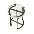 thumbnail image 5 of Weston Home Narvik Round End Table with Stainless Steel Glass Top Table, Grey Finish, 5 of 6