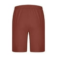 thumbnail image 5 of Iugvhana Shorts for Men Elastic Waist Drawstring Short Pants Leisure Solid Color Regular-Fit Pant Summer Casual Trunks Watermelon Red M, 5 of 6