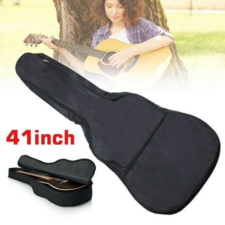 EEEkit 40-41" Acoustic Guitar Bag, Waterproof Dual Adjustable Shoulder Strap Guitar Case Gig Bag with Sturdy Zipper, Acoustic Guitar Dust Cover, Soft Guitar Backpack Case, Black