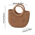 thumbnail image 3 of Hand-Woven Straw Round Tote Bag, Summer Beach Bag and Boho Shoulder Bag for Women, Natural Rattan Woven Handbag for Vacation and Travel, Stylish Bohemian Gift Idea, 3 of 6