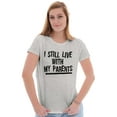 thumbnail image 3 of Still Live With My Parents Single Womens Fitted Plus Size Graphic Tee Brisco Brands 2X, 3 of 5