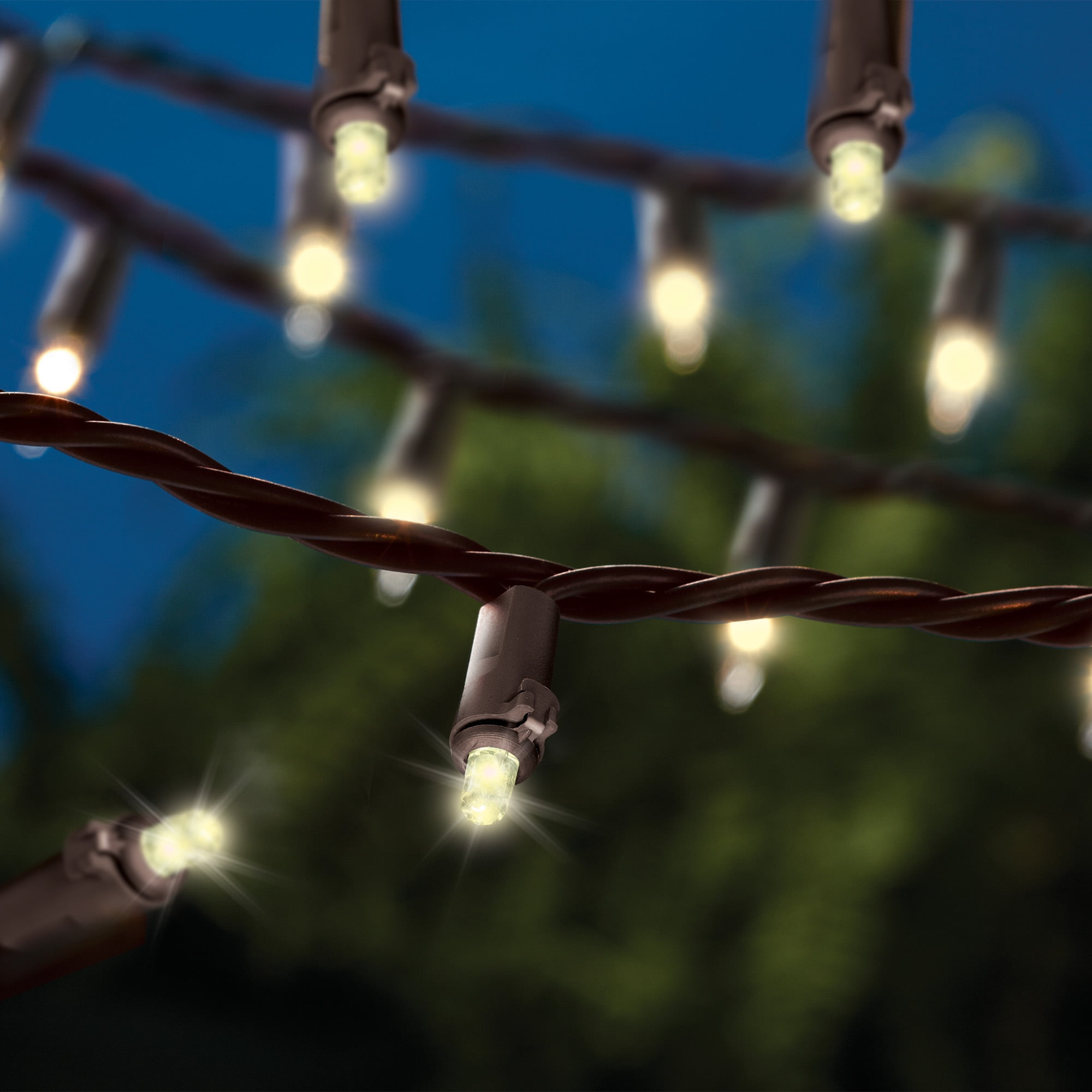 Mainstays 100ct led brown wire mini lights walmart