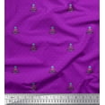 thumbnail image 1 of Soimoi Purple Heavy Satin Fabric Dot & Skull Halloween Decor Fabric Printed Yard 54 Inch Wide, 1 of 1