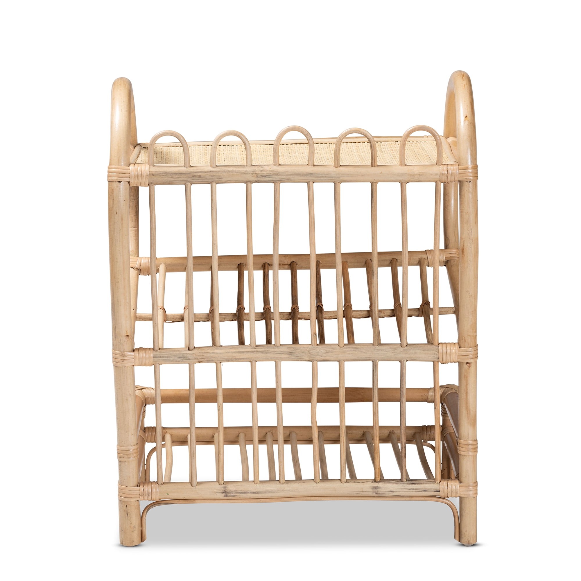 bali & pari Liora Rattan 2 Tier Bookcase, Brown
