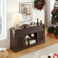 thumbnail image 2 of Tcbosik TV Stand for Televisions up to 65 inches, Entertainment Center with Sliding Doors and Storage Cabinets, Mid Century Modern Media Console Table with Adjustable Shelves for Living Room, Cherry, 2 of 10
