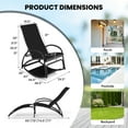thumbnail image 3 of Costway 2 PCS 2-in-1 Outdoor Rocking Chair with 4-Position Adjustable Backrest Curved Armrests, 3 of 9