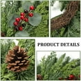 thumbnail image 4 of Guvpev Christmas Wreath with Lights - 24" Real Touch Pine Needles Wreath with Red Berry & Pinecone, Christmas Wreaths for Front Door, Winter Xmas Wreath, Indoor Outdoor Christmas Decorations, 4 of 10
