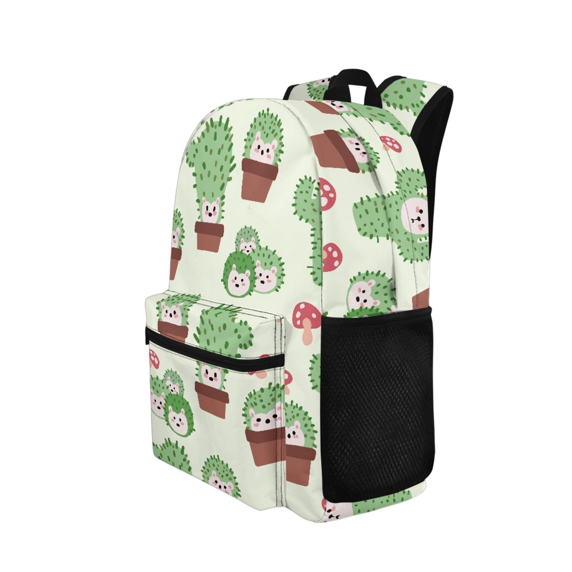 Uourmeti Cute Casual Backpack with Cactus Hedgehog Design - Great for Daily School and Outdoor Travel