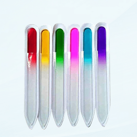 Premium Crystal Glass Nail Files Manicure Set, Professional Double Sided Pedicure Files - Best Glass Nail Files for Natural Nails - Mix Color - 5 Pieces