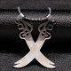 thumbnail image 3 of Imam Ali Sword Muslim Islam Knife Chain Necklace Stainless Steel Arabic Zulfiqar Pendant Necklaces For Men Women jewlery N403S02, 3 of 5