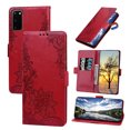 thumbnail image 1 of for Samsung Galaxy S20 6.2 inch Wallet Case, Flower Pattern Stand Feature Protective PU Leather Flip Cover with Credit Card Slot Side Cash Pocket Magnetic Closure for Samsung Galaxy S20,Red, 1 of 6