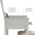 thumbnail image 4 of Linon Butterfly Vanity & Padded Stool Flip Up Mirror 2 Drawers in Silver Wood, 4 of 14