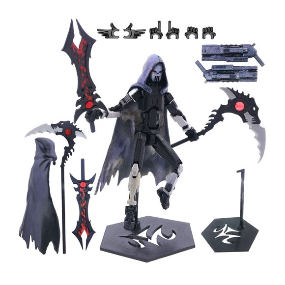 1 pieza (ensamblaje completado) Figura de acción impresa en 3D, figura de acción de robot T13, Death Joint Man, figura de acción ficticia 13, Lucky 13 movible con múltiples articulaciones,