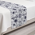 thumbnail image 2 of Vegetable Bed Runner, Vintage Monochrome Drawn Food Pattern with Autumn Harvest Crops Art, Decorative Accent Bedding Scarf for Hotels Homes and Guestrooms, Twin, Dark Blue Grey and White, by Ambesonne, 2 of 2
