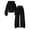 f13-0813cmj-Black, variant on Girls Clothes 2 Piece Long Sleeve Zip Hoodie Sweatshirt and Pants Fall Winter Clothing Set Back To School Outfits