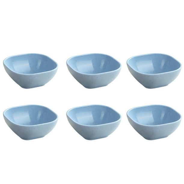 Yhmxh Utensilios de cocina Platos de condimentos cuadrados de 4 pulgadas, 6 platos de paja de trigo en caja, platos para salsas Muebles para cocina Accesorios de cocina Mueble organizador cocina