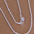 thumbnail image 4 of harmtty 16/18/20/22/24 inch Women Silver Plated 2mm Twisted Necklace Chain No Pendant,16 inch, 4 of 5