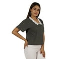 thumbnail image 2 of Moomaya Womens Peter Pan Lace Collar Top Plain Jersey Short Casual Tshirt, 2 of 8