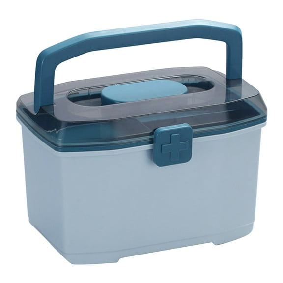 Qiangzon Multipurpose Storage Box Container with Lockable Lid, Travel Kit Carrying Case for Bottle Organizer and Home Use, Durable Plastic Storage Cabinet for Organization 1* Medicine Box