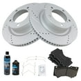 thumbnail image 2 of TRQ Performance Brake Rotor Drilled Slotted & Ceramic Pad Front Kit w/Chemicals BKA17968 Fits select: 2007-2021 TOYOTA TUNDRA, 2008-2021 TOYOTA SEQUOIA, 2 of 6
