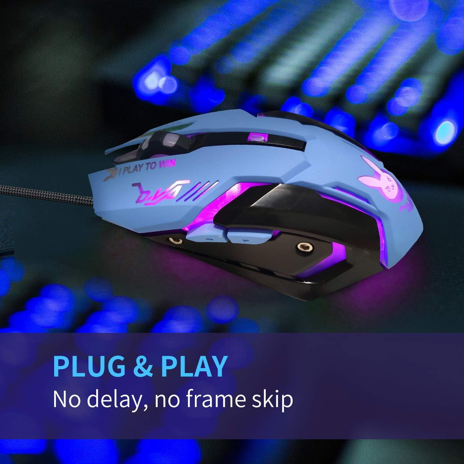 Lovely Wired USB Computer Mouse,7 Colors Backlit,Silent Buttons,3200 DPI,for MacBook,Computer PC,Laptop