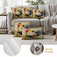 thumbnail image 6 of Sunflower Rooster Pillow Covers 2 Pack Farmhouse Animals Pastoral Yellow Floral Plaid Pillowcase Waterproof Outdoor Throw Pillow Cover for Patio Garden Square Cushion 20”x20”, 6 of 9