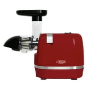 Omega Cold Press 365 Compact Masticating Horizontal Juicer, 150W Low-Speed 3-Stage Auger, in Red (H3000RED)