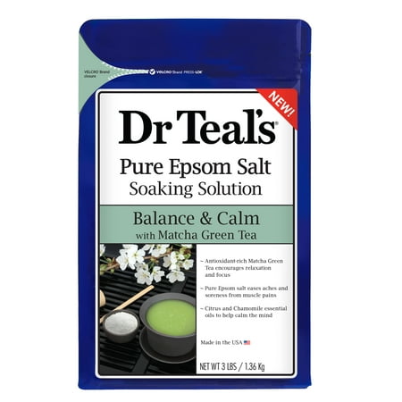 (2 pack) Dr Teal's Balance & Calm with Matcha Green Tea Epsom Salt Soaking Solution, 3