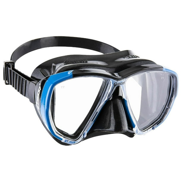 Visor Máscara Adulto CRESSI Big Eyes Negro/Azul Dos Lentes Transparentes