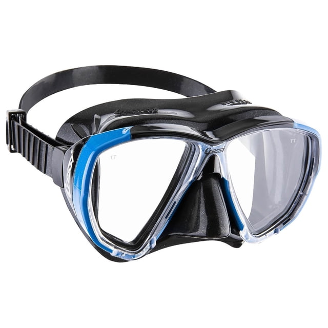 Visor Máscara Adulto CRESSI Big Eyes Negro/Azul Dos Lentes Transparentes