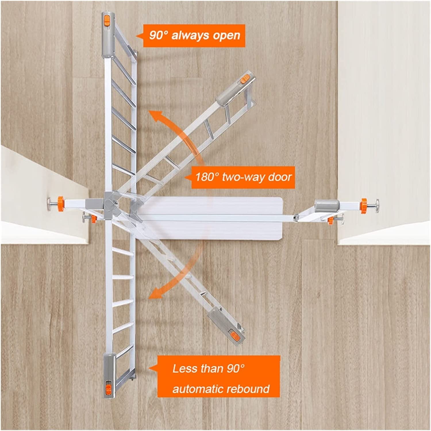 Gamvdout Pet Safety Gate, Extra Tall 103Cm Safety Gate Fence, Dog Gate Fence, for Stairs Doorways Hallways/White/110-117Cm