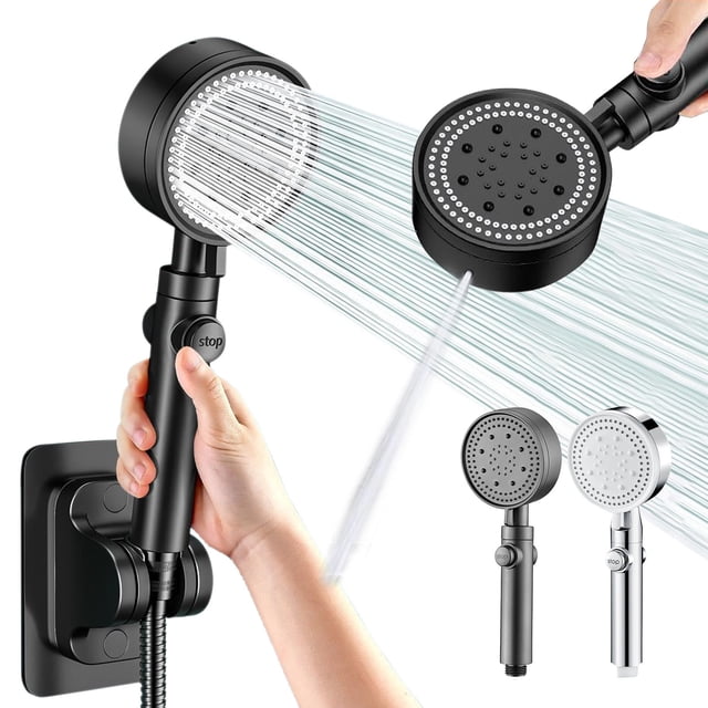 Viflosae Turbo Shower Head Home Bath Shower Nozzle Water Heater Filter Shower -6 Bathing Modes- Showerhead With Water Spray Function-One Pressurised Water Stop Function Flyer top picks