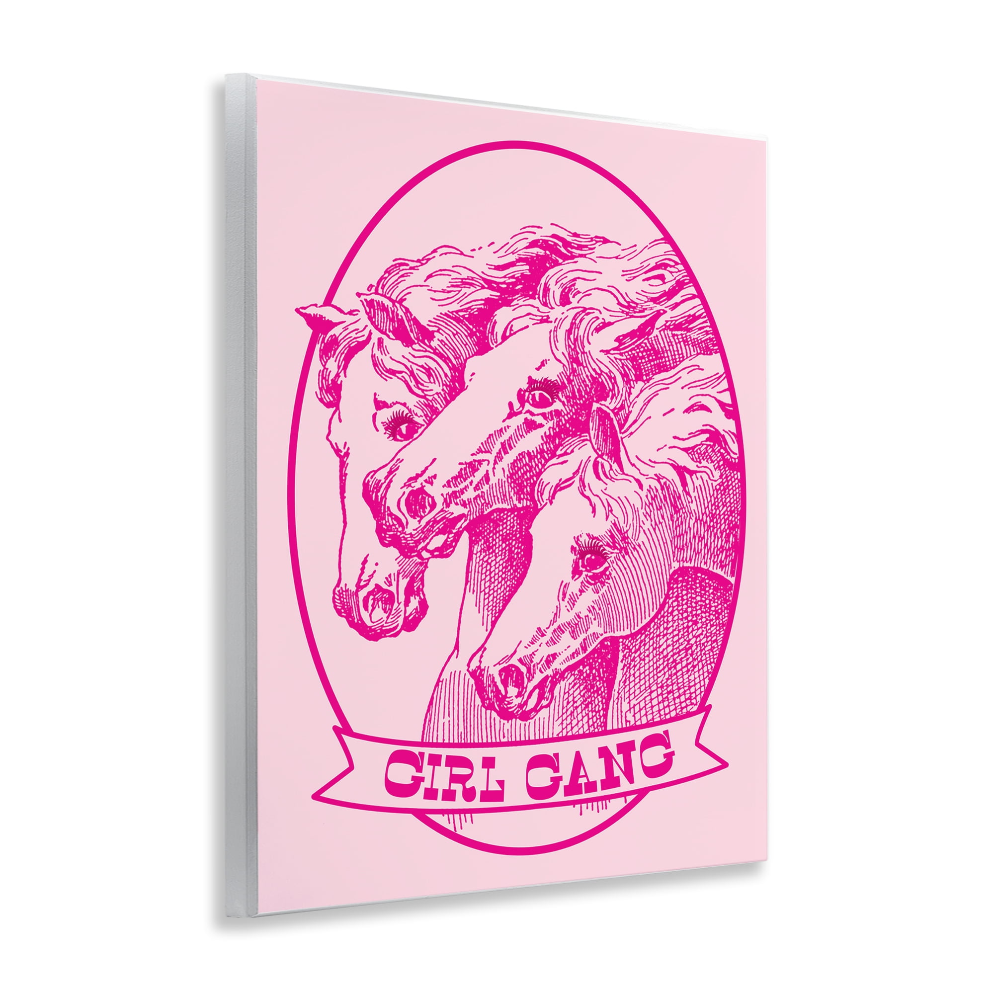 Stupell Industries Girl Gang Horses Animals Painting Unframed Art Print Wall Art, 11 x 14