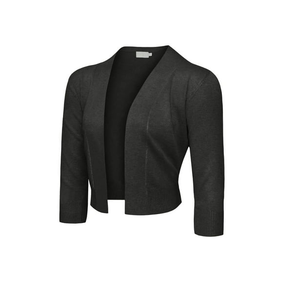 G-Style USA Women's 3/4 Sleeve Open Front Cropped Cardigan Sweater (S-XL)