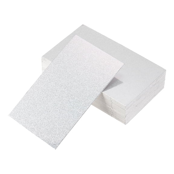 Uxcell 50 Business Card Stock 3.5" x 2" Blank Business Cards for Laser Printer Small Message Card Graffiti Scrapbooking DIY Thanks Cards, Fine Sand Silver