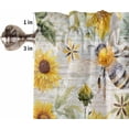 thumbnail image 5 of Summer Sunflower Kitchen Curtains and Valances Set, Rod Pocket Curtains Tier Farmhouse Window Curtains 24 Inch Length, Farmhouse Bee Floral Green Wooden 3 Piece Kitchen Curtains Set, 5 of 6
