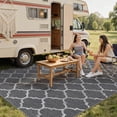 thumbnail image 5 of DEORAB Outdoor Rug 5'x 8' Polypropylene Surface Washable UV-Resistant Carpet Patio Deck Porch，Grey, 5 of 12
