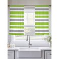 thumbnail image 6 of Sheer Curtain Panels White, Green and Gray Stripes Voile Window Curtains Striped Pattern Window Treatments Ligh Filtering Privacy Curtain Drapes for Bedroom Living Room 2 Panel Set 45 Inch, 6 of 9