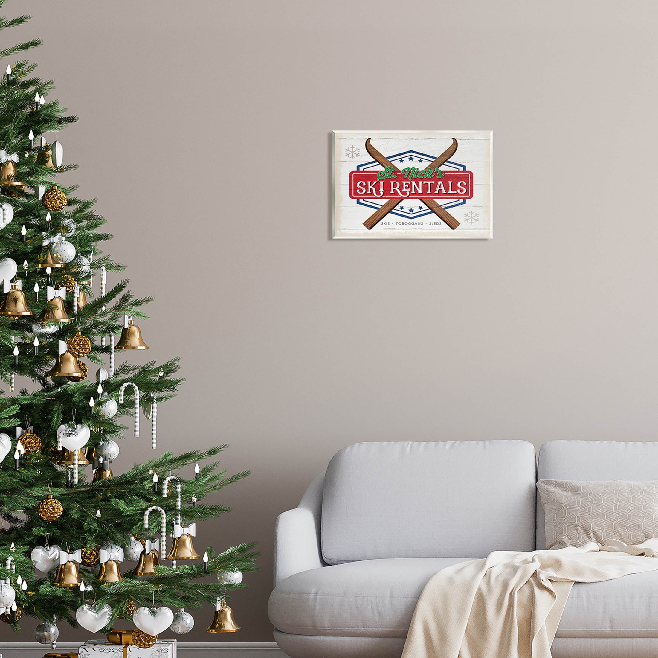 Stupell Industries St. Nick's Ski Rentals Vintage Graphic Art Unframed Art Print Wall Art, Design by Jennifer Pugh