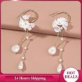 thumbnail image 2 of Pendientes colgantes de flores acrílicas de tendencia de moda Pendientes colgantes de acrílico para mujer Borla de aleación ---- A13 - Código de producto 70892 A13, 2 of 5