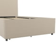 Novogratz Kelly Upholstered Bed with Storage, Ivory Linen, Twin