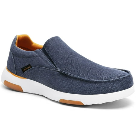 OrthoComfoot Men s Slip On Loafers Arch Support Boat Shoes for Extra Cushioning and Pain Relief Canvas Leisure Vintage Flat Walking Shoes