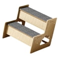 thumbnail image 3 of Escaleras de madera para perros, escalones portátiles para perros con alfombra, escaleras para mascotas y gatos para cama, escaleras para mascotas con 2 pasos, 3 of 9
