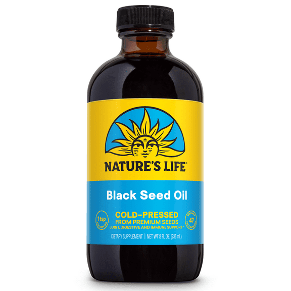 Nature's Life Black Seed Oil, Pure | Immune, Digestion & Heart Function Support | Hair & Skin Health | 8oz, 47 Serv.