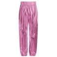 thumbnail image 2 of Sholeno Kids Girls Boys Metallic Jazz Hip Hop Street Dance Jogger Cargo Pants Performance Party Harem Trousers Pink 10, 2 of 6