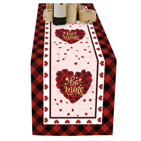 

s Day Tablecloth Wedding Party Heart Tablecloth Table Runner 108 Inch Long Non- Dining Table Runners