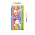 thumbnail image 3 of TechToyHub Easter Bunny Wreath Door Cover - Spring Floral & Easter Eggs Door Decor,35.4x70.8in Reusable Fabric Door Banner for Easter Party,Home,Front Porch,Holiday Decorations, 3 of 9