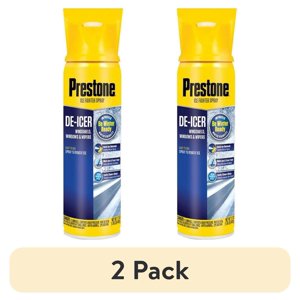 Prestone De-Icer Spray With Ice Scraper, 17 oz (2-Pack)