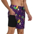thumbnail image 2 of Sikiie Mardi Gras and Donuts Print Men's Double Layer Swimming Trunks, Adjustable Waistband and Pockets Sports Swimming Trunks, Beach Swimwear-Large, 2 of 6