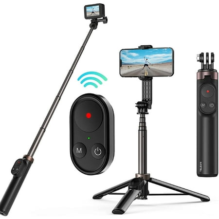 Image of Selfie Stick with Remote for GoPro Hero 11 10 9 8 Go Pro Max Waterproof Extension Aluminum Selfie Pole with Tripod
